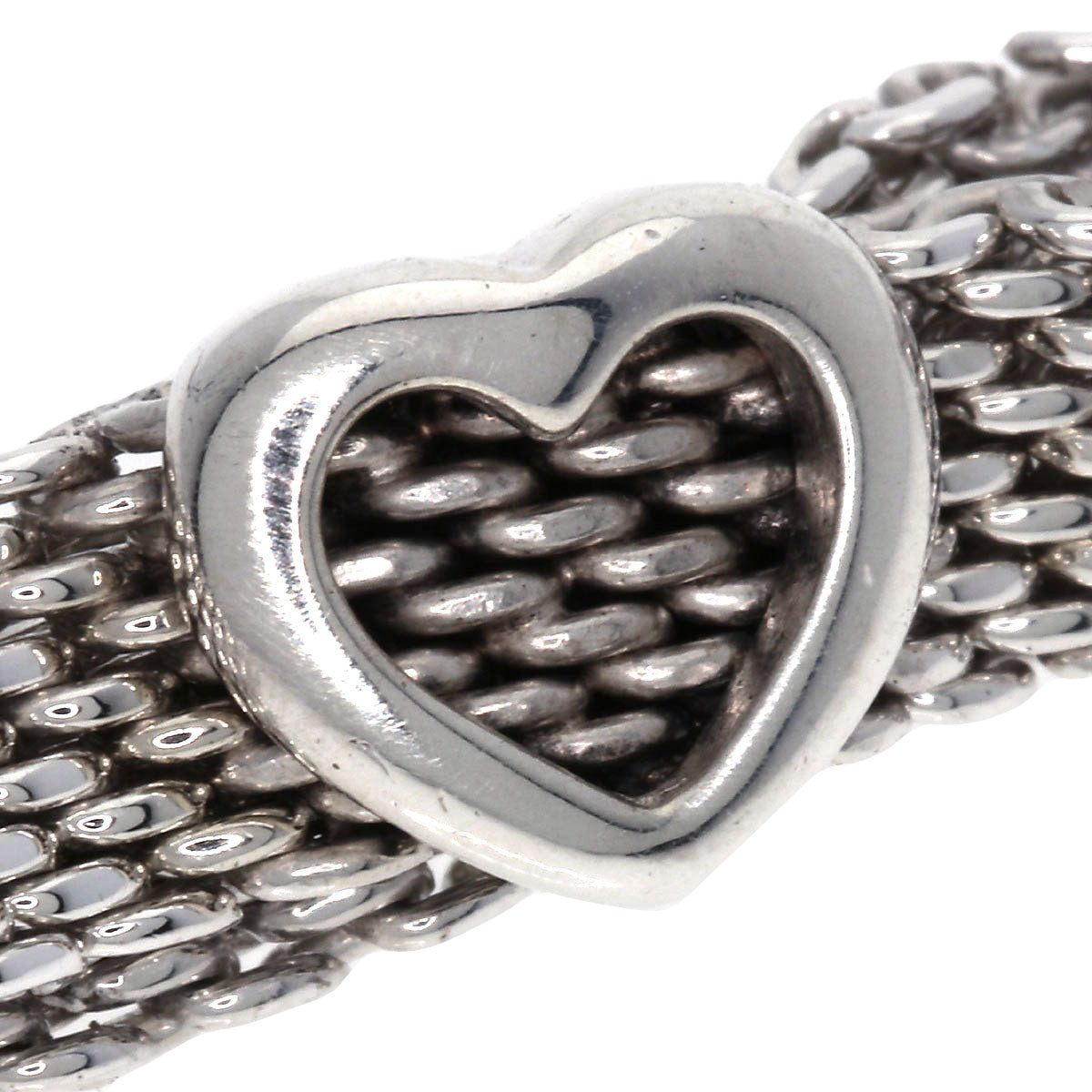 TIFFANY&Co. Somerset mesh Ring Silver Ladies [Used]