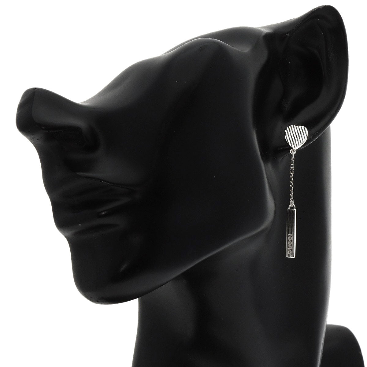 GUCCI Logo Drop earring Silver Ladies [Used]