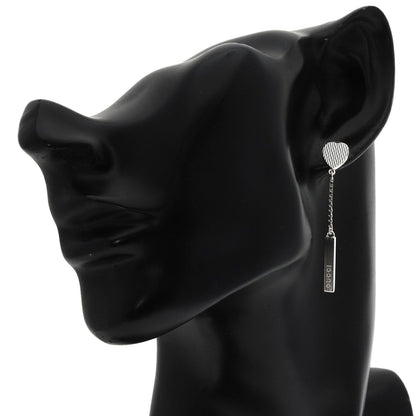 GUCCI Logo Drop earring Silver Ladies [Used]