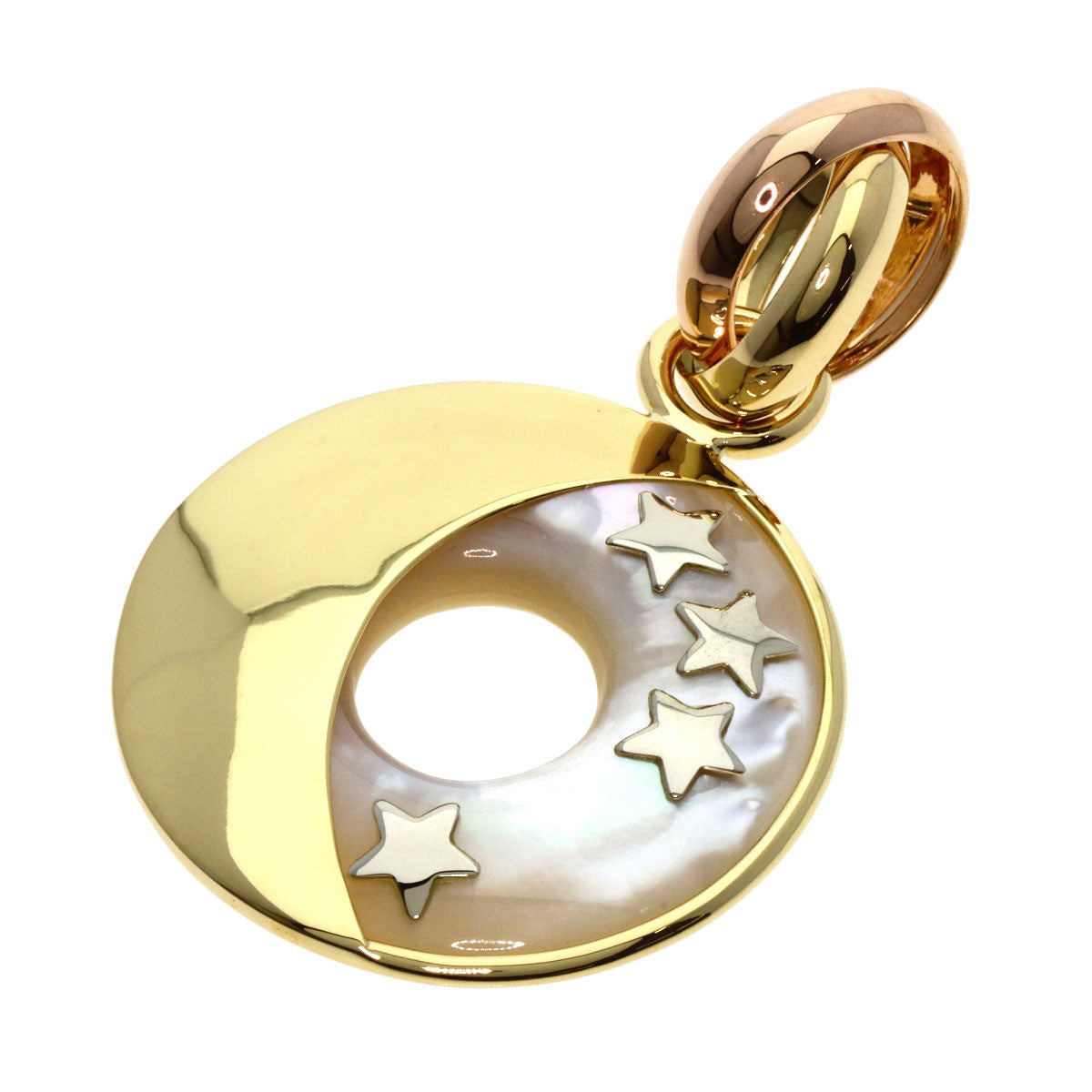 Ponte Vecchio   Pendant top Star Motif White Shell K18 Yellow Gold Ladies