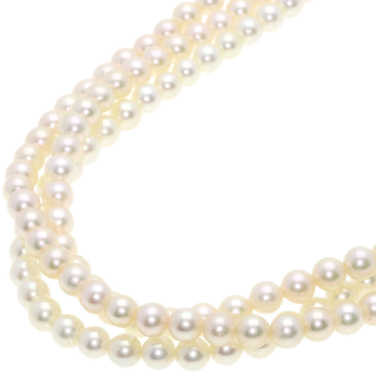 SEIKO   Necklace Baby Pearl Pearl Ribbon 3-Row Diamond K18 Yellow Gold Ladies