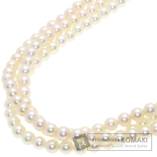 SEIKO   Necklace Baby Pearl Pearl Ribbon 3-Row Diamond K18 Yellow Gold Ladies