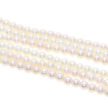 SEIKO   Necklace Baby Pearl Pearl Ribbon 3-Row Diamond K18 Yellow Gold Ladies