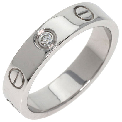 CARTIER   Ring mini love ring 1P Diamond #47 K18 White Gold Ladies