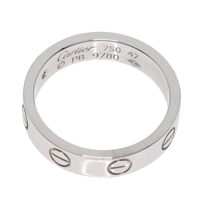 CARTIER   Ring mini love ring 1P Diamond #47 K18 White Gold Ladies