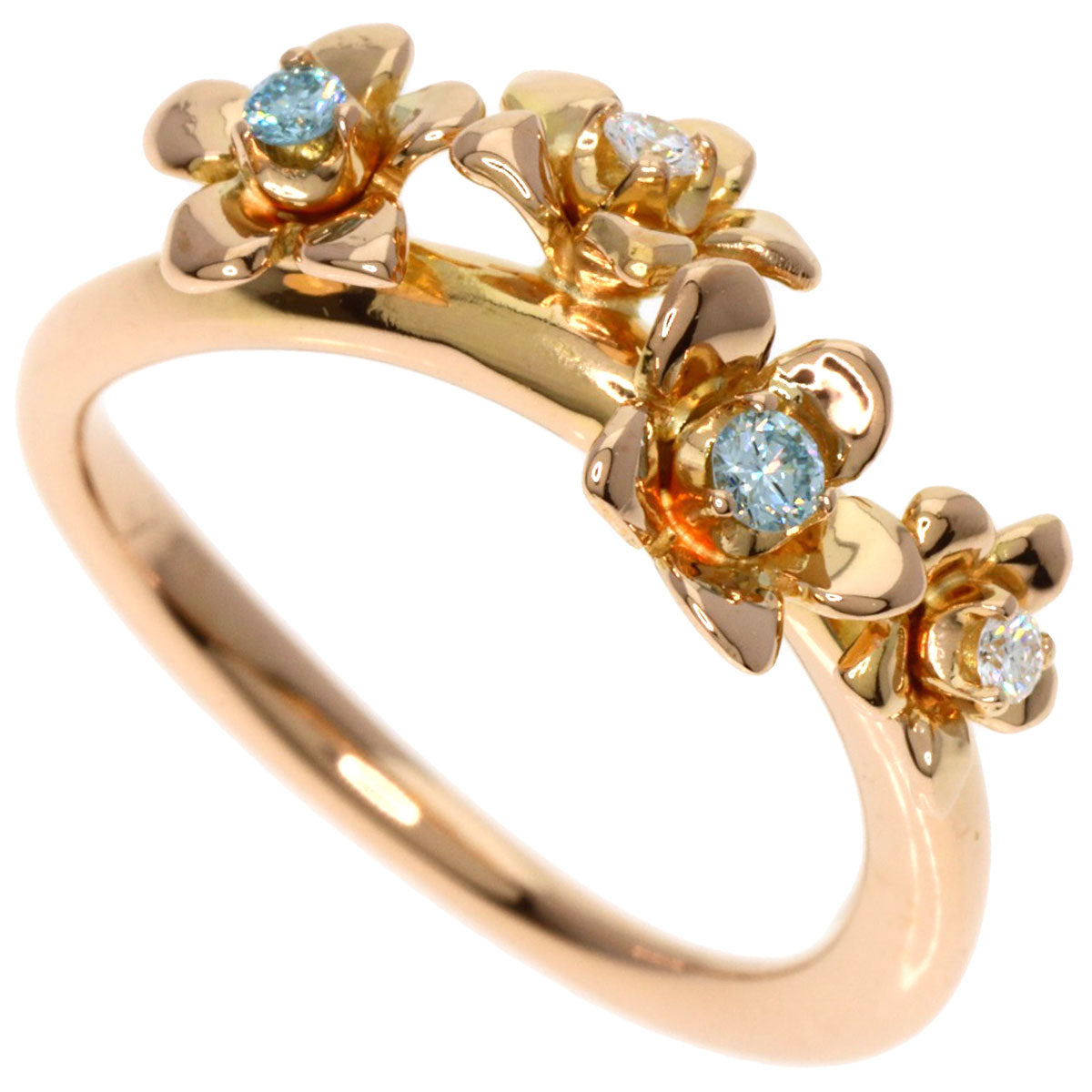 Ponte Vecchio   Ring Flower motif Diamond K18 Pink Gold Ladies