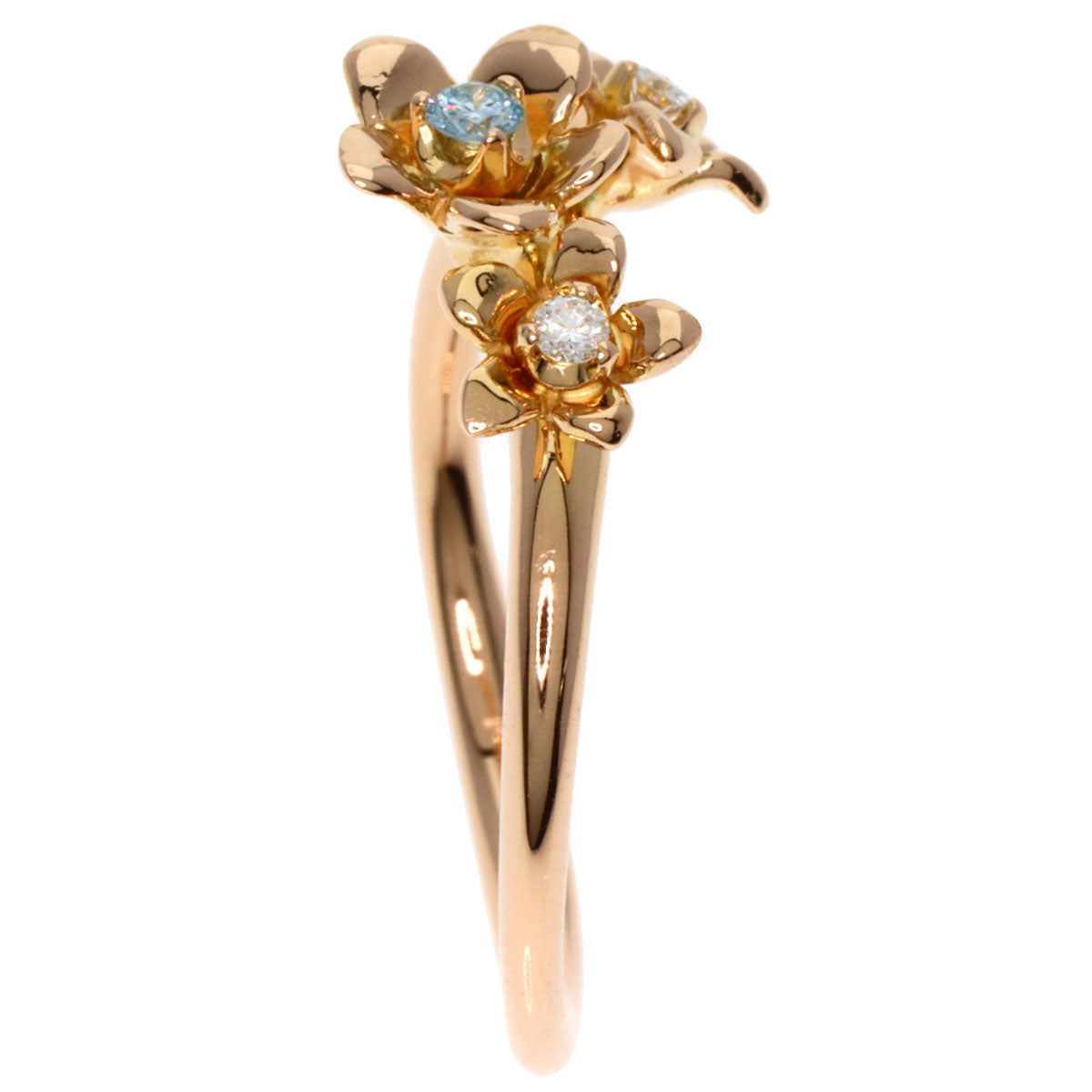 Ponte Vecchio   Ring Flower motif Diamond K18 Pink Gold Ladies