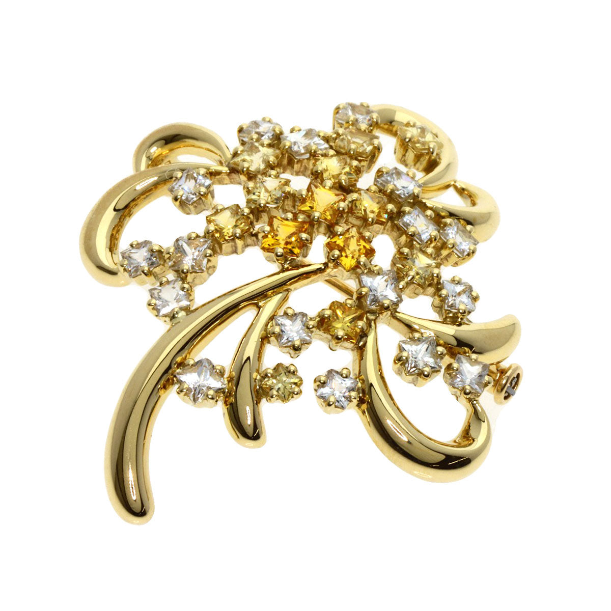 POLA   Brooch sapphire K18 Yellow Gold Ladies