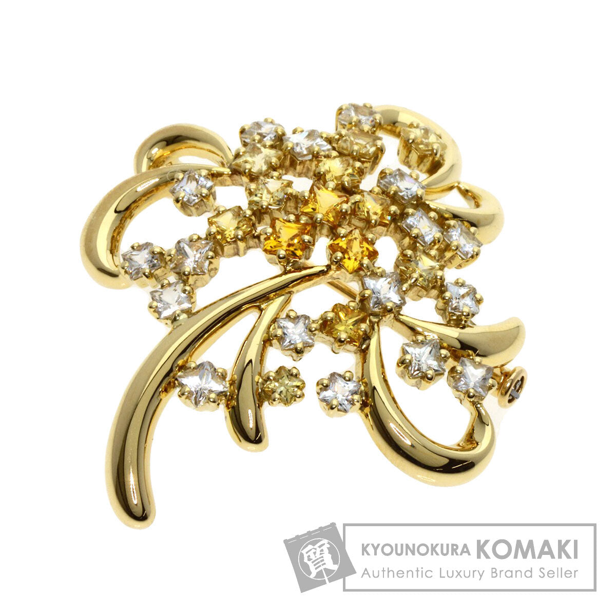 POLA   Brooch sapphire K18 Yellow Gold Ladies