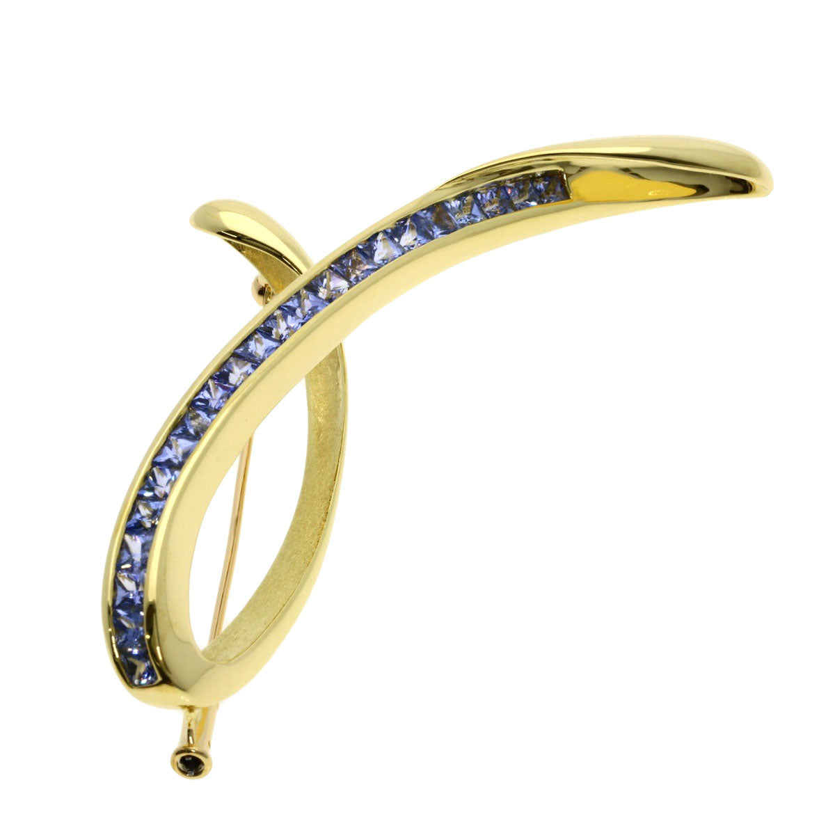 Jeunet   Brooch sapphire K18 Yellow Gold Ladies