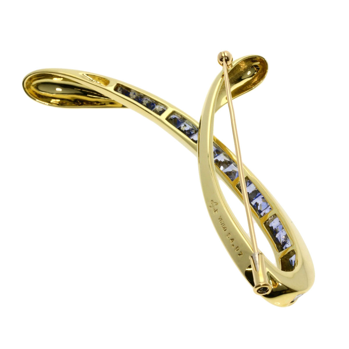 Jeunet   Brooch sapphire K18 Yellow Gold Ladies