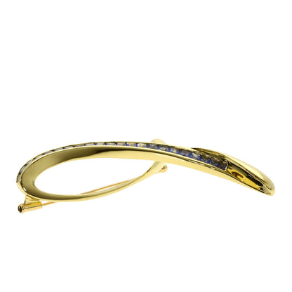 Jeunet   Brooch sapphire K18 Yellow Gold Ladies