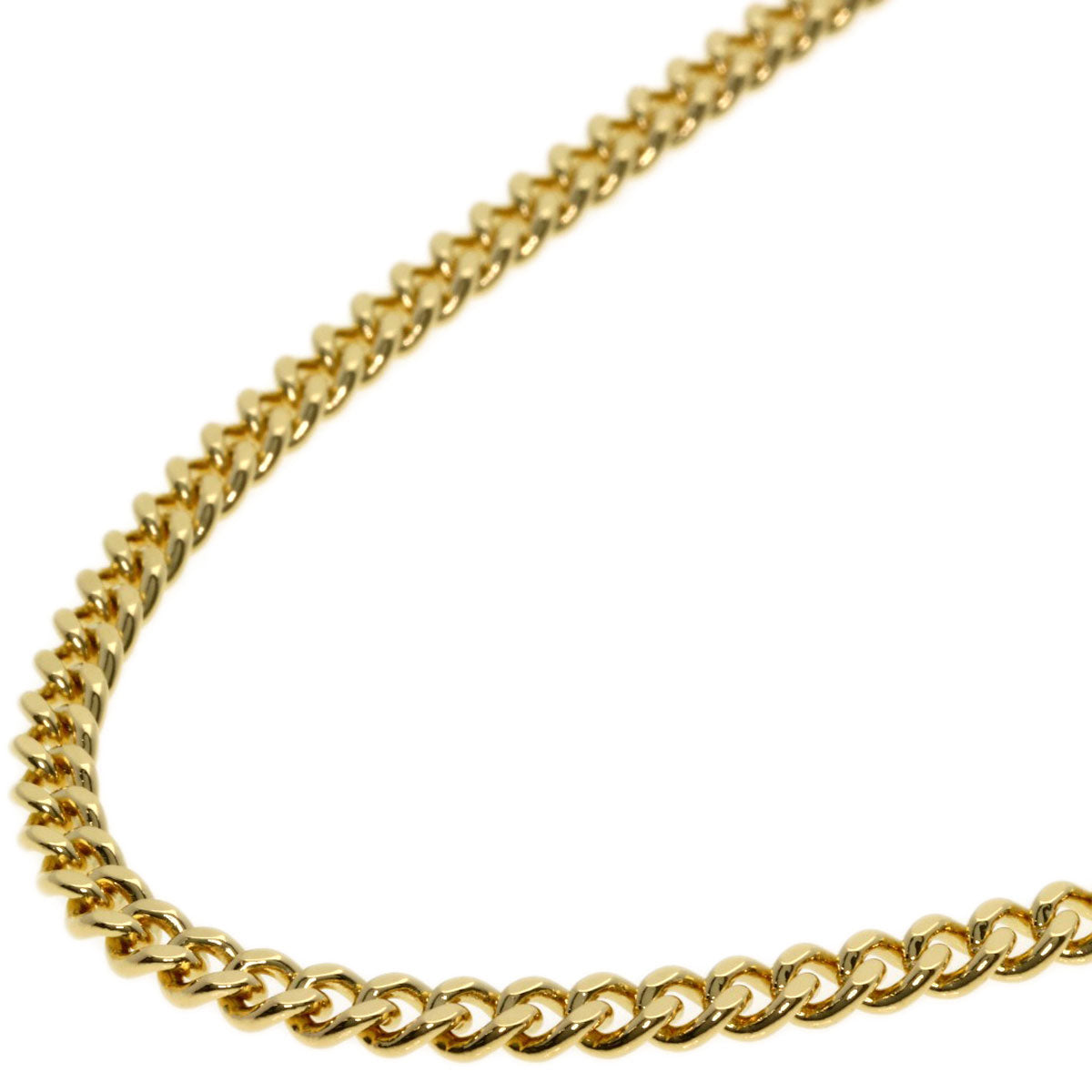 Curb chain Kihei 2 sides Necklace K18 Yellow Gold  20.1g　Ladies