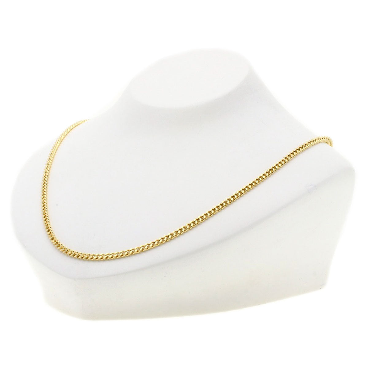 Curb chain Kihei 2 sides Necklace K18 Yellow Gold  20.1g　Ladies