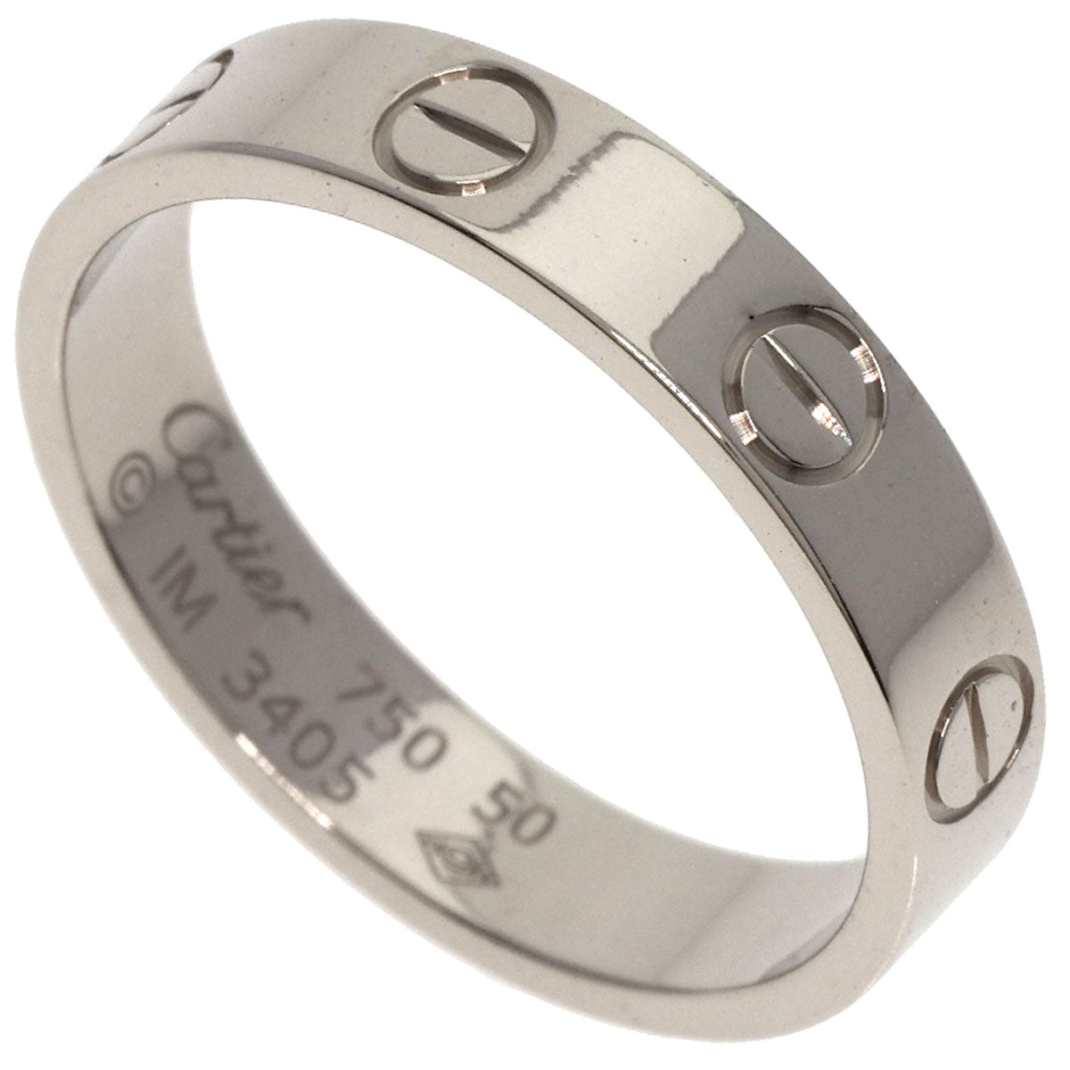 CARTIER   Ring mini love ring #50 K18 White Gold Ladies