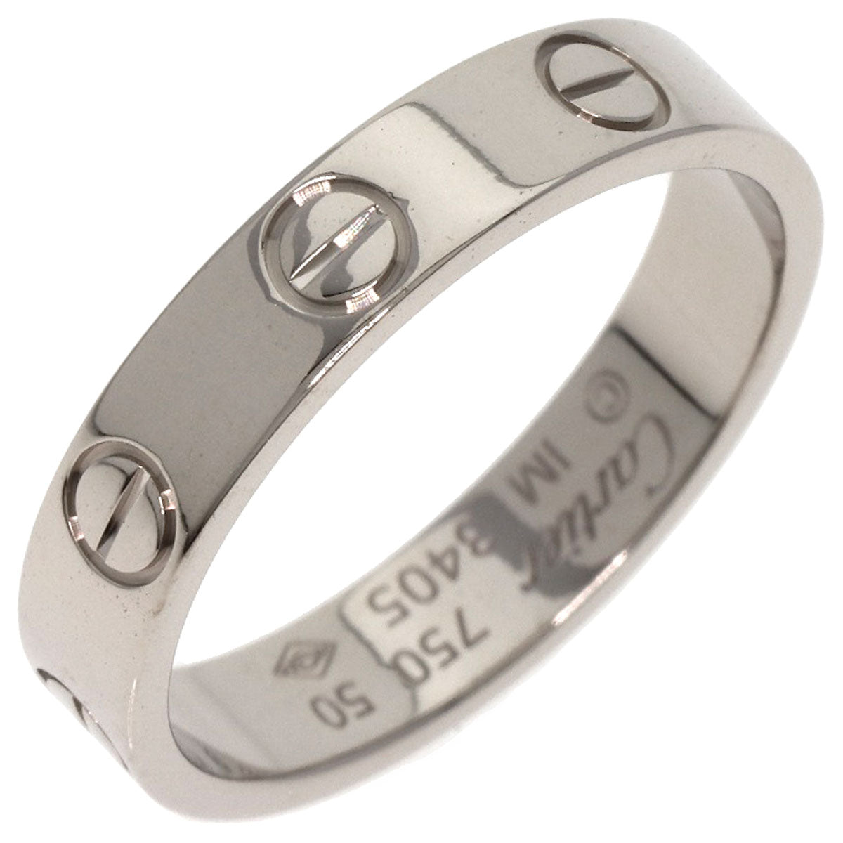 CARTIER   Ring mini love ring #50 K18 White Gold Ladies