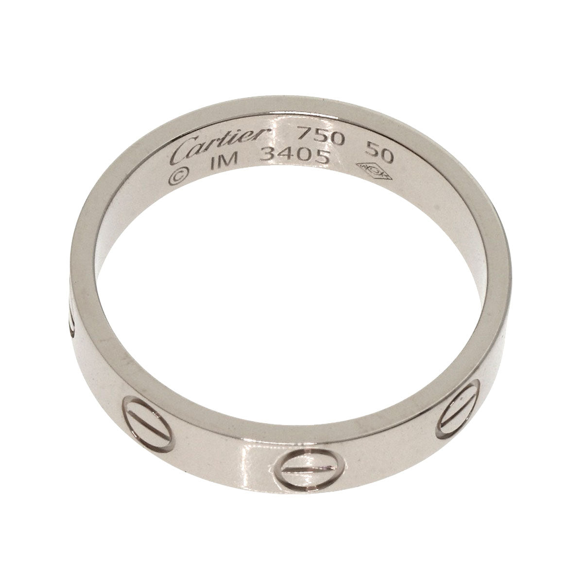 CARTIER   Ring mini love ring #50 K18 White Gold Ladies