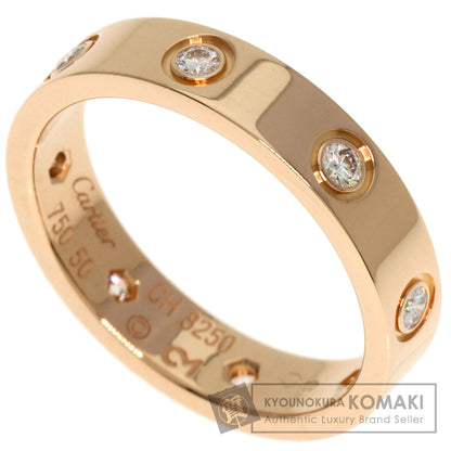 CARTIER mini love ring full Diamond #50 Ring K18 Pink Gold Ladies [Used]