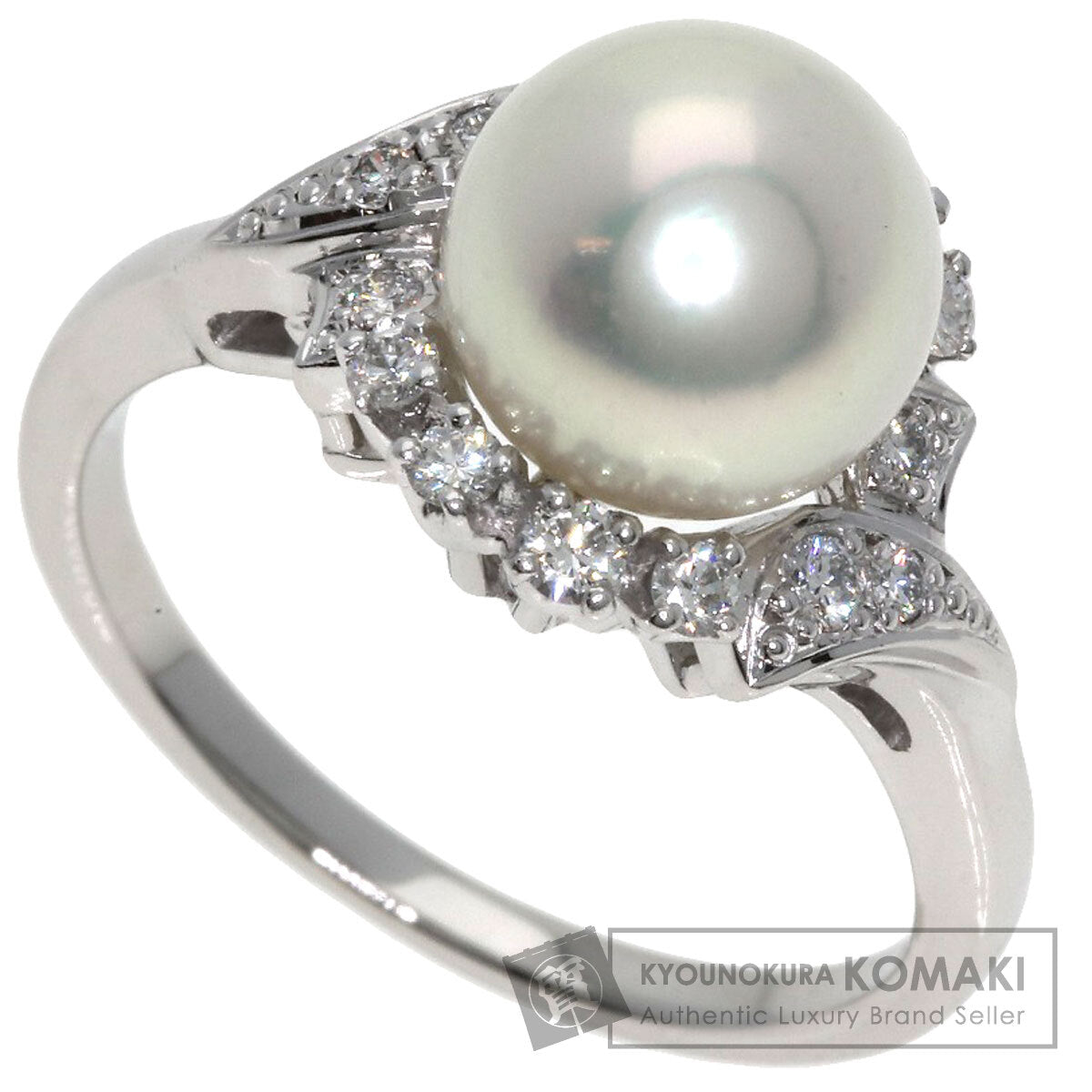 MIKIMOTO Akoya Pearl Pearl Diamond Ring Platinum PT950 Ladies [Used]