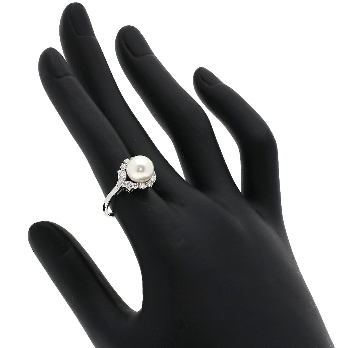 MIKIMOTO Akoya Pearl Pearl Diamond Ring Platinum PT950 Ladies [Used]