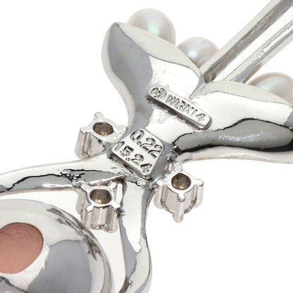 TASAKI Rose Quartz Pearl Diamond Pendant top K14 White Gold Ladies [Used]