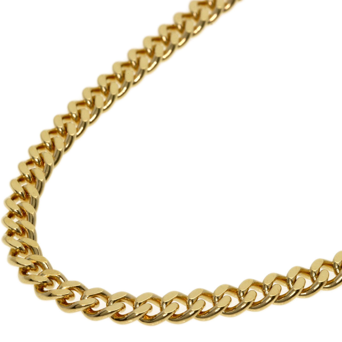 Curb chain Kihei 2 sides Necklace K18 Yellow Gold  31.7g　Ladies