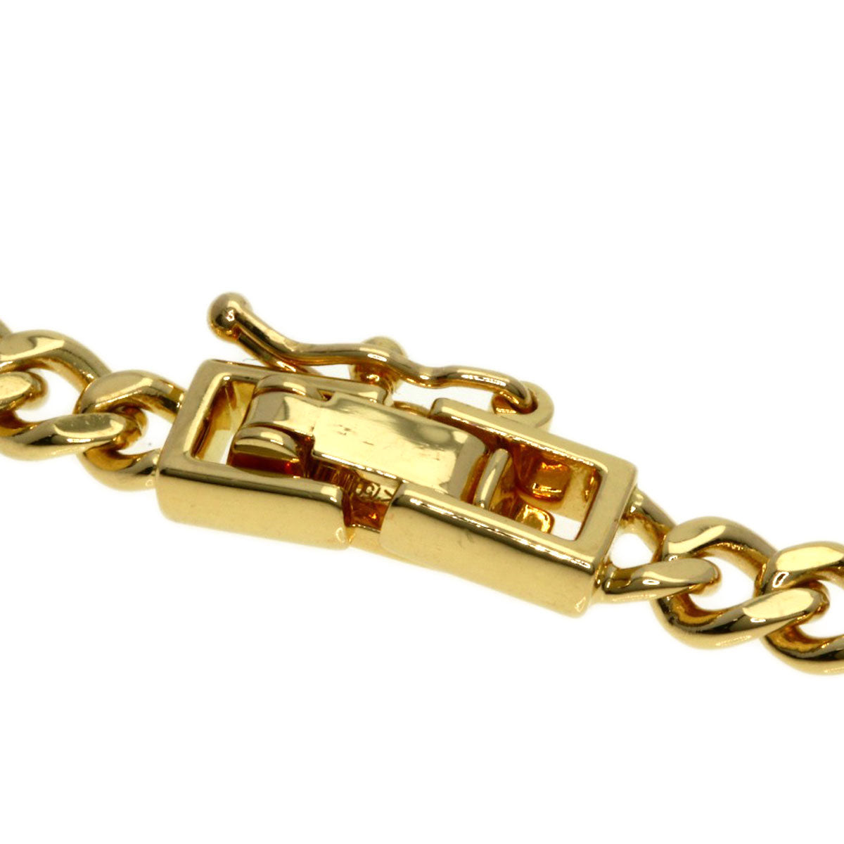 Curb chain Kihei 2 sides Necklace K18 Yellow Gold  31.7g　Ladies