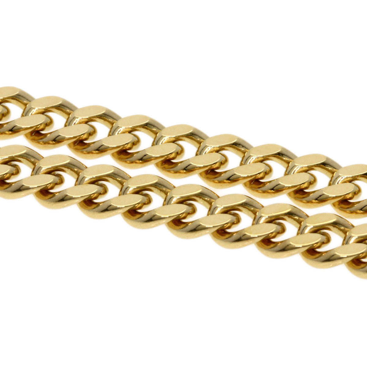 Curb chain Kihei 2 sides Necklace K18 Yellow Gold  45.3g　Ladies