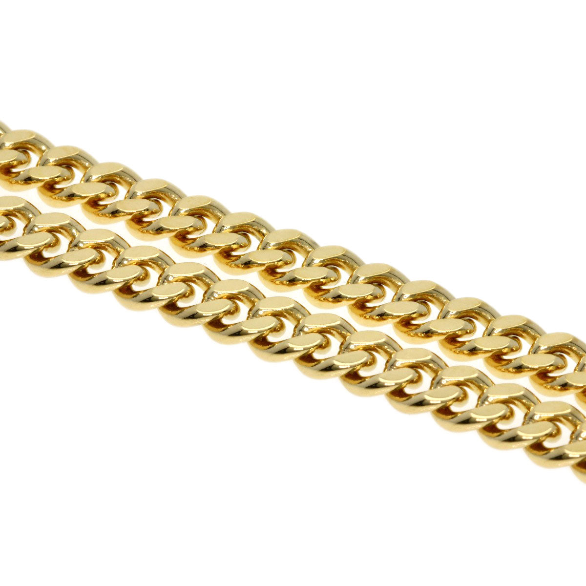 Curb chain Kihei 2 sides Necklace K18 Yellow Gold  27.7g　Ladies