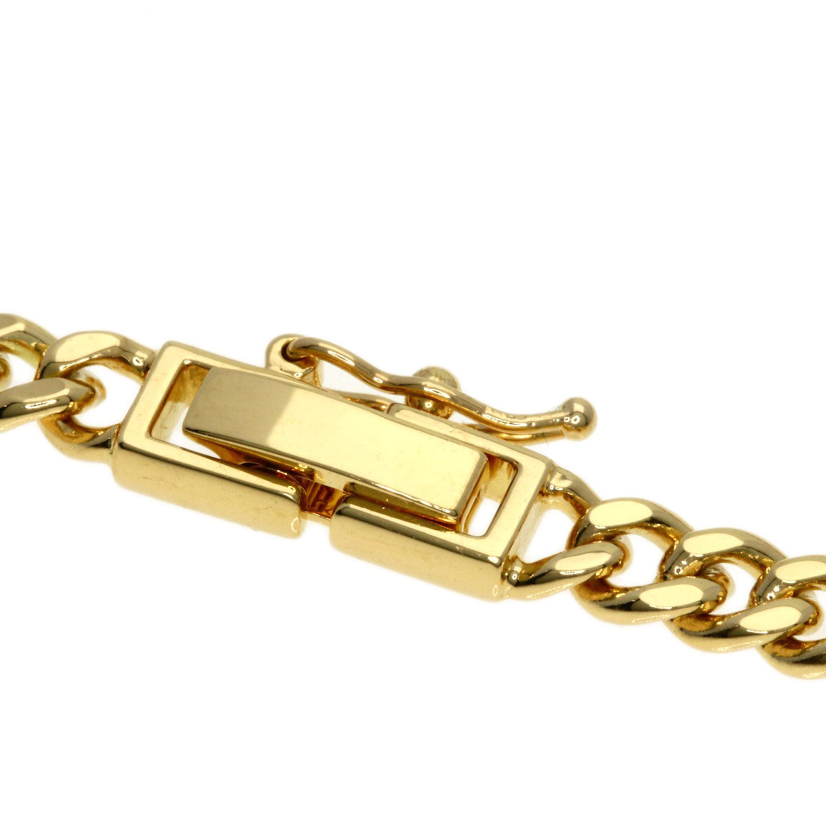 Curb chain Kihei 2 sides Necklace K18 Yellow Gold  27.7g　Ladies