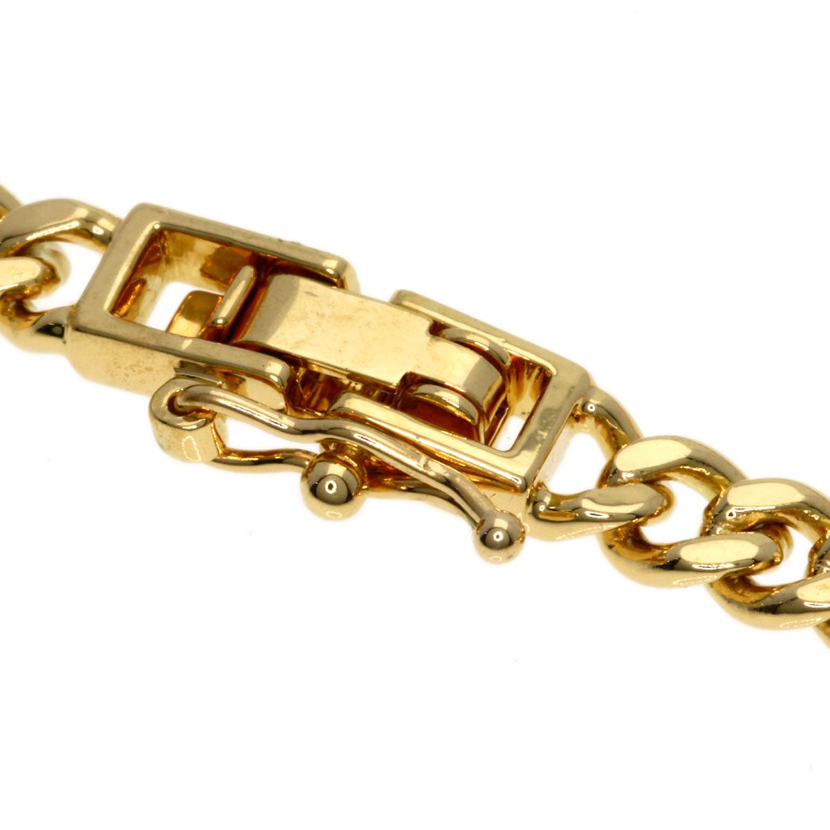 Curb chain Kihei 2 sides Necklace K18 Yellow Gold  27.7g　Ladies