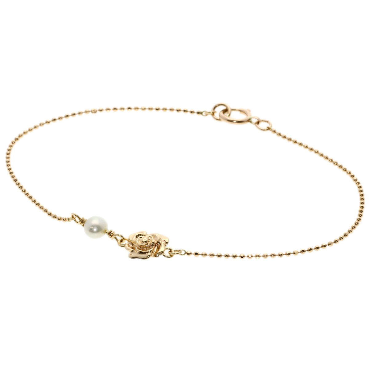 agete Pearl Pearl Bracelet K10 Pink Gold Ladies [Used]