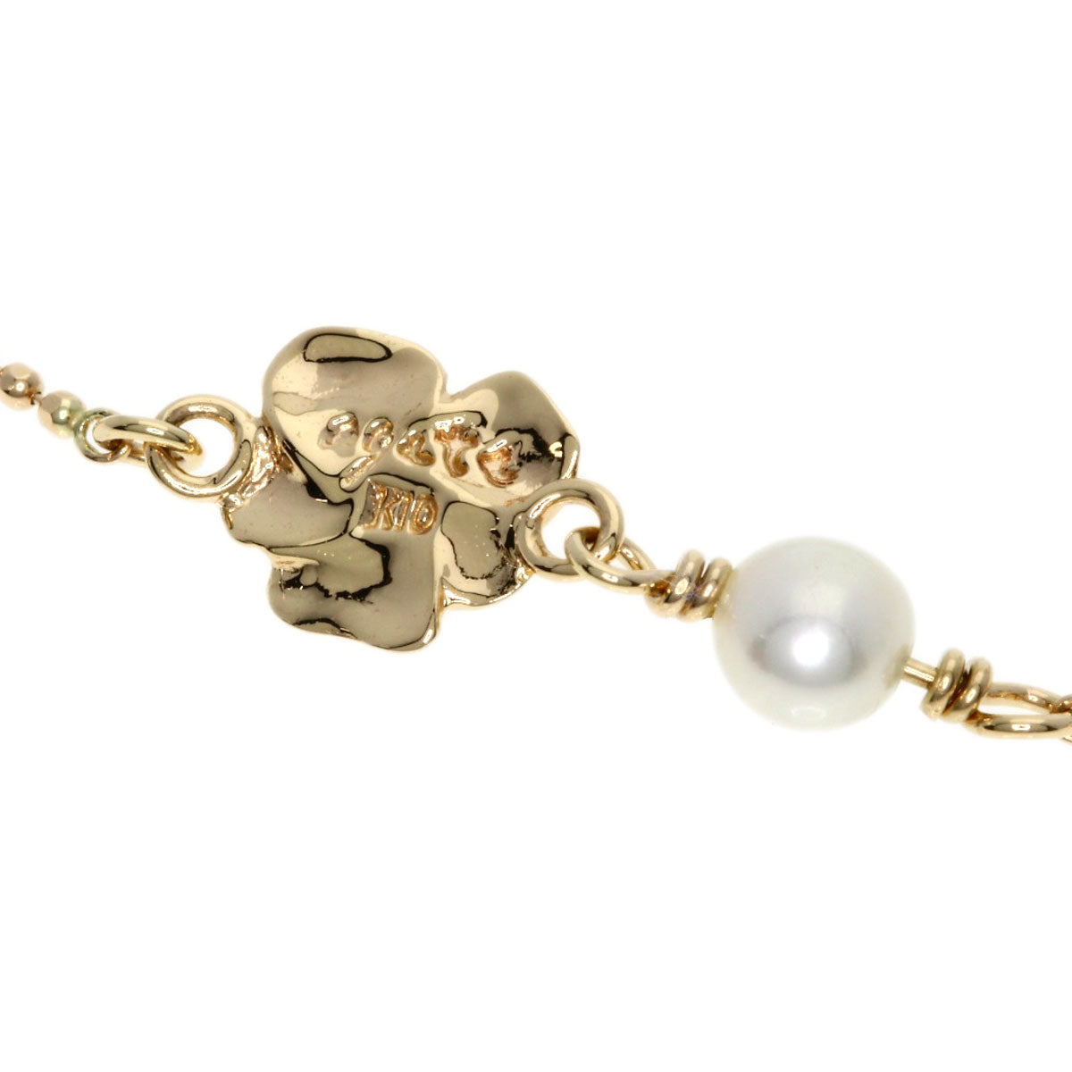 agete Pearl Pearl Bracelet K10 Pink Gold Ladies [Used]