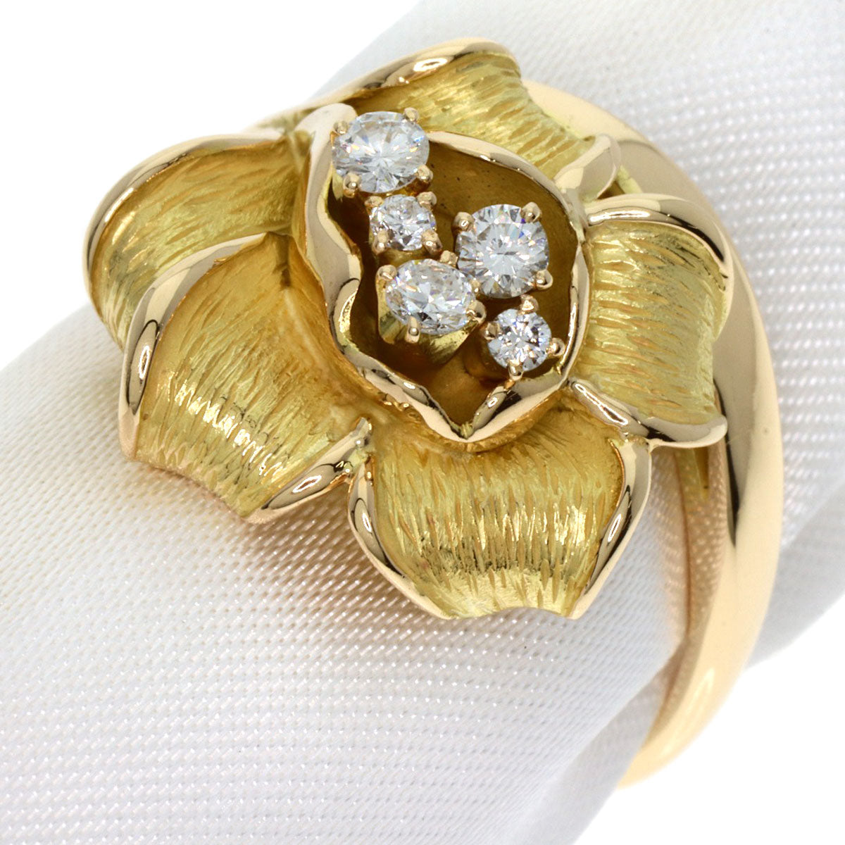 0.24ct Diamond Ring K18 Yellow Gold  7.45g　Ladies