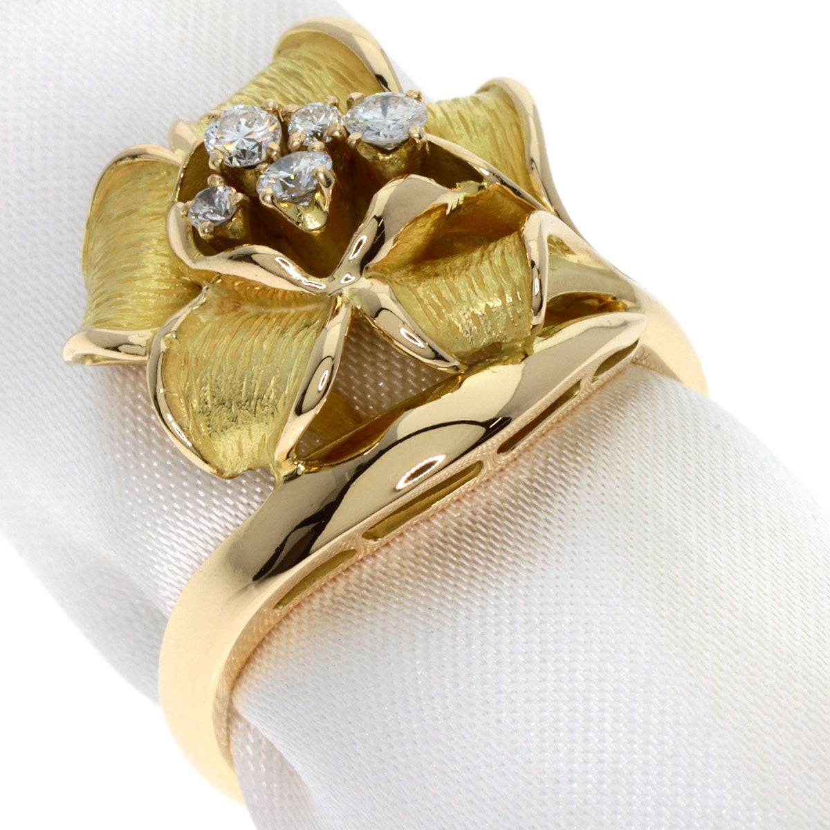 0.24ct Diamond Ring K18 Yellow Gold  7.45g　Ladies