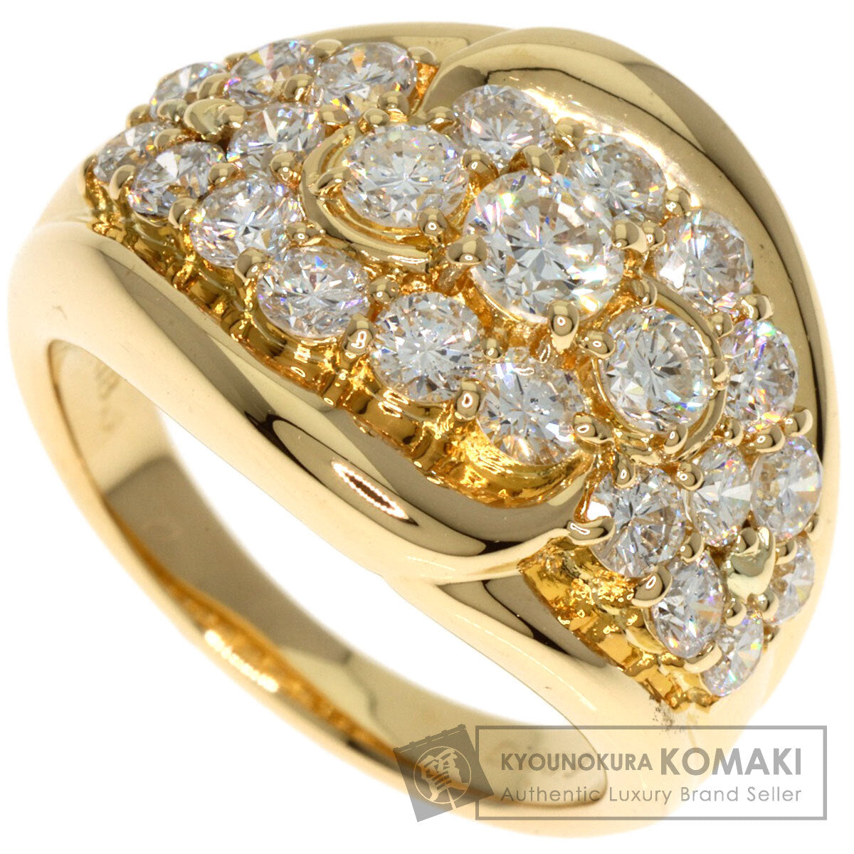 2.09ct Diamond Ring K18 Yellow Gold  9.83g　Ladies