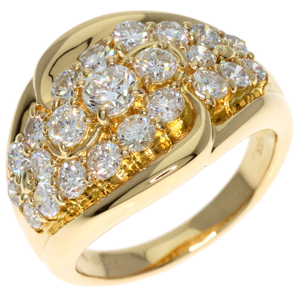 2.09ct Diamond Ring K18 Yellow Gold  9.83g　Ladies
