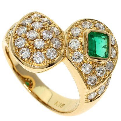 0.26ct Emerald Diamond Ring K18 Yellow Gold  8.27g　Ladies
