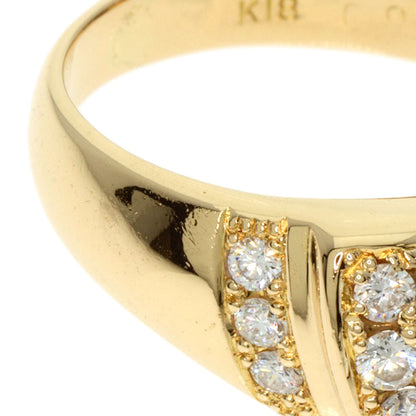 0.26ct Emerald Diamond Ring K18 Yellow Gold  8.27g　Ladies