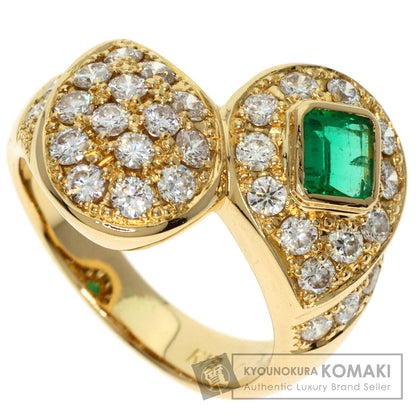 0.26ct Emerald Diamond Ring K18 Yellow Gold  8.27g　Ladies