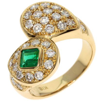 0.26ct Emerald Diamond Ring K18 Yellow Gold  8.27g　Ladies