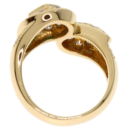 0.26ct Emerald Diamond Ring K18 Yellow Gold  8.27g　Ladies