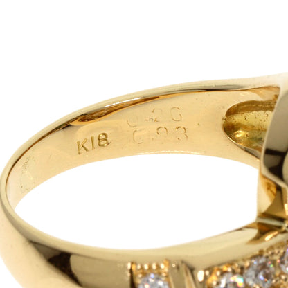 0.26ct Emerald Diamond Ring K18 Yellow Gold  8.27g　Ladies