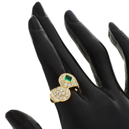 0.26ct Emerald Diamond Ring K18 Yellow Gold  8.27g　Ladies