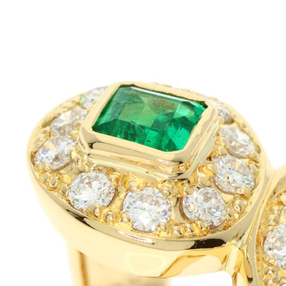 0.26ct Emerald Diamond Ring K18 Yellow Gold  8.27g　Ladies
