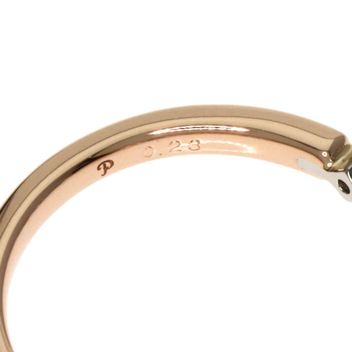0.23ct Diamond Ring K18 Pink Gold PT950 2.47g　Ladies