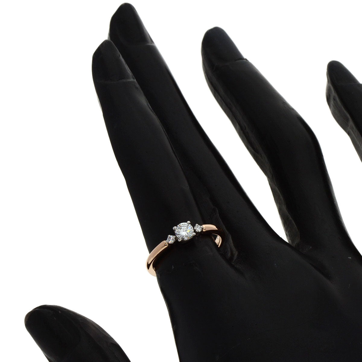 0.23ct Diamond Ring K18 Pink Gold PT950 2.47g　Ladies