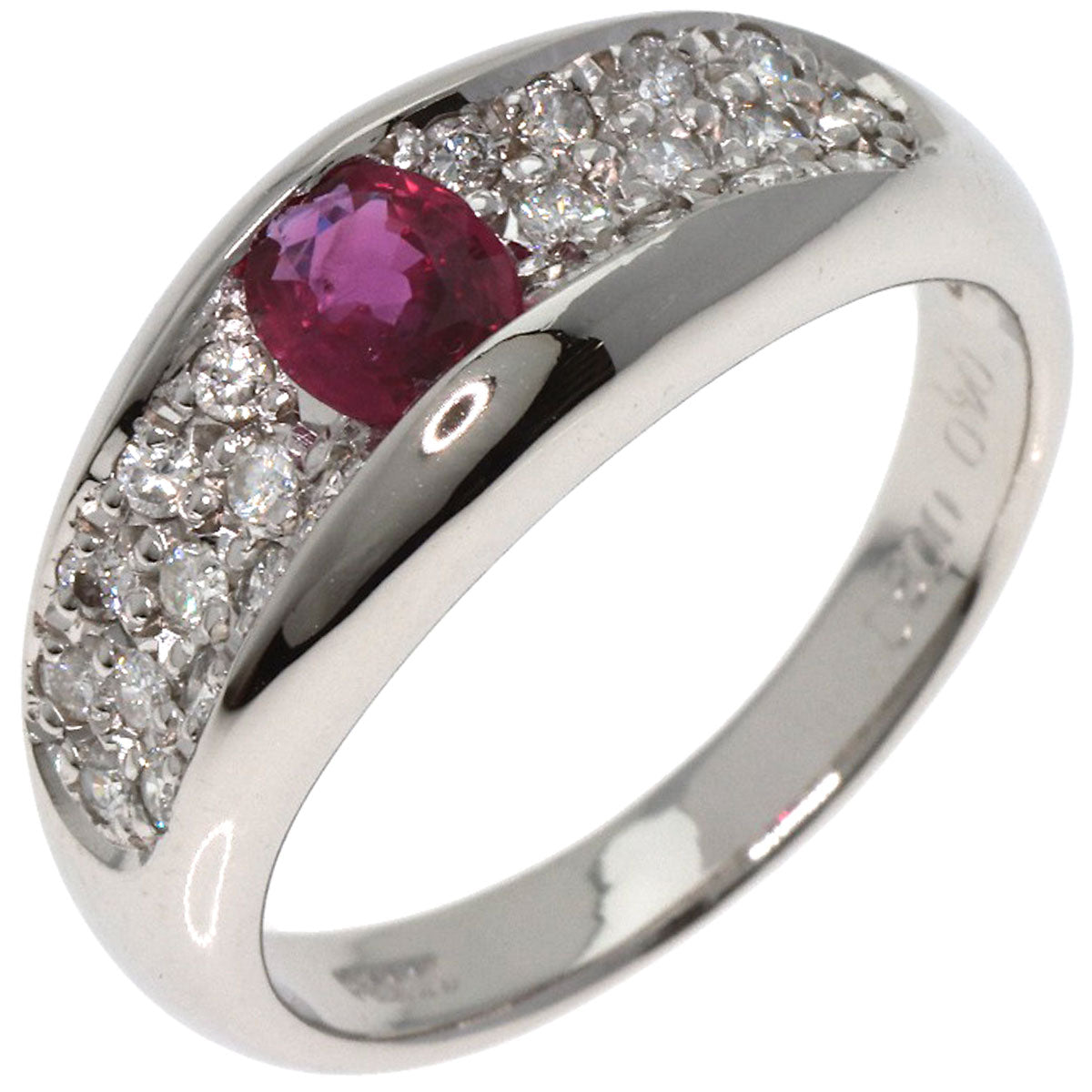 0.4ct Ruby Diamond Ring Platinum PT900  7g　Ladies