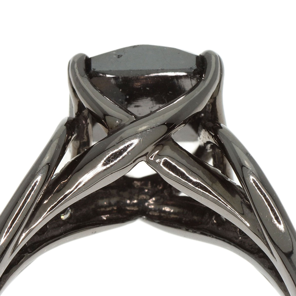 2.443ct Black　Diamond Diamond Ring K18 White Gold  5.7g　Ladies