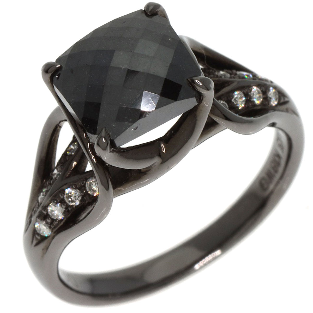 2.443ct Black　Diamond Diamond Ring K18 White Gold  5.7g　Ladies